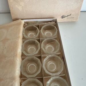 Robinsons Los Angeles Clear Glass Salt with spoons set